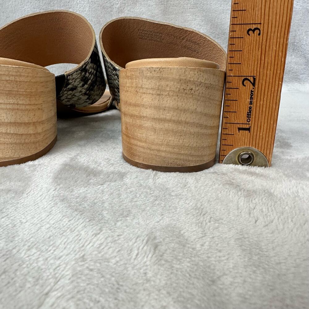 Madewell Shoes Womens 9 Kiera Mule Sandal Snake Embossed Leather Chunky Heel - Picture 8 of 11